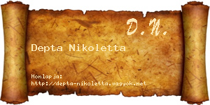 Depta Nikoletta névjegykártya